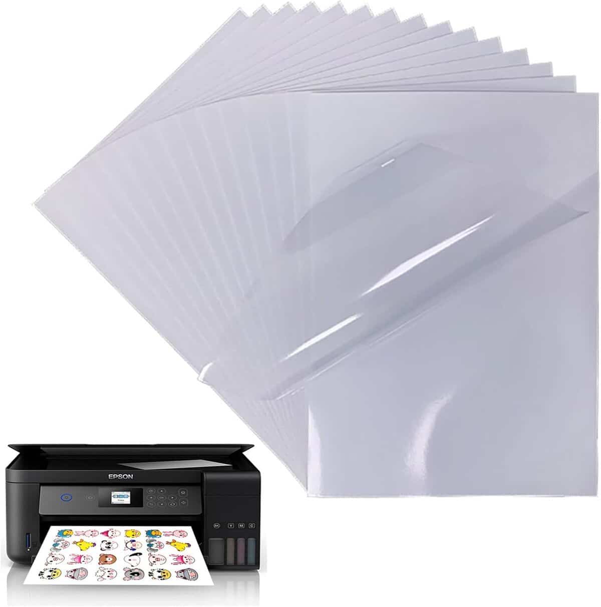 Avis : papier Autocollant Vinyle pour Imprimantes à Jet d'Encre - 20 Feuilles