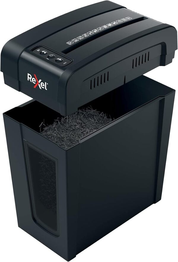 Rexel 2020126 Secure X8-SL Whisper-Shred - Destructeur de Documents Coupe Croisée Sécurité P4, Capacité 9-8 Feuilles (70-80 g/m²), Corbeille 14 litres Amovible