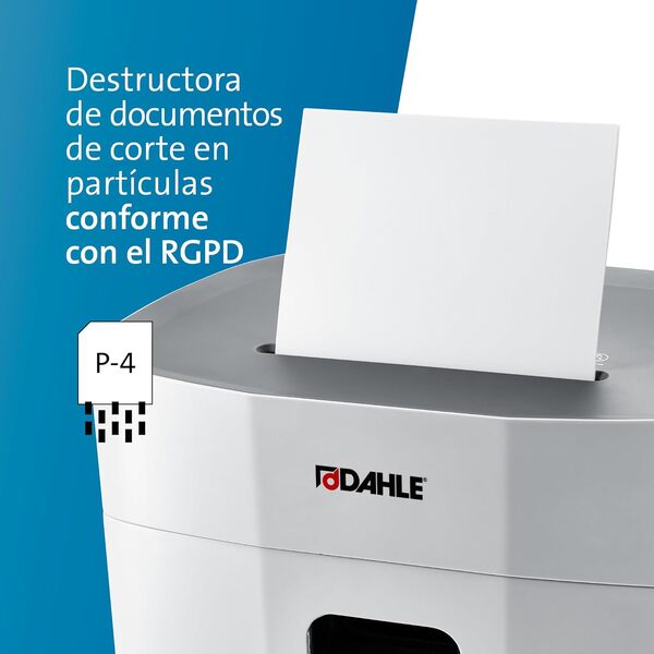 Dahle PaperSafe PS 240 Destructeur de documents (10 feuilles, niveau de sécurité P4, coupe croisée, sans huile et sans entretien, 25 l) Gris
