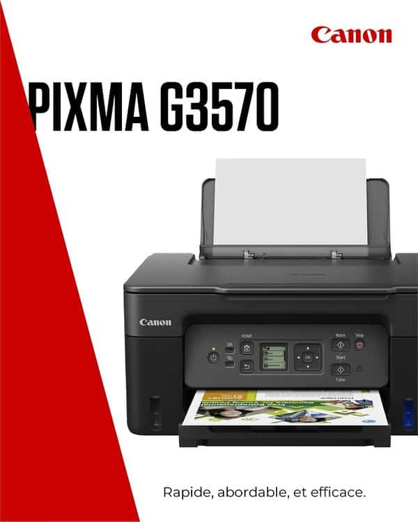 Canon Série PIXMA G3570 - Imprimante, Copieur et Scanner MegaTank pour la Maison Tout-en-Un | Connectivité Smartphone sans Fil | Imprimante Canon pour la Maison