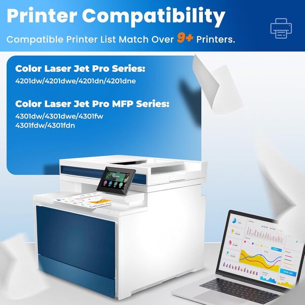 Lot de 4 cartouches de toner 210 A Color Laser Jet Pro MFP 4301fdw compatibles avec HP 210A 210X Cartouches de toner de rechange HP210A HP210X pour imprimante Color Laser Pro 4201dw 4201dn MFP 4301fdn