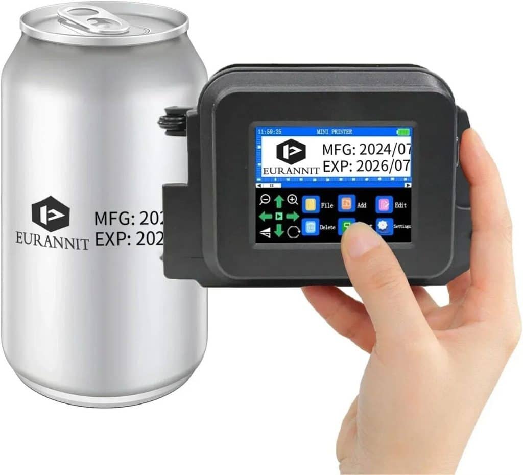 Test de l'imprimante portative Eurannit XMINI 12, 7 mm : codage facile et rapide