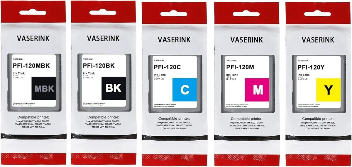 Test du lot de 5 réservoirs d'encre PFI120 pour Canon TM-205