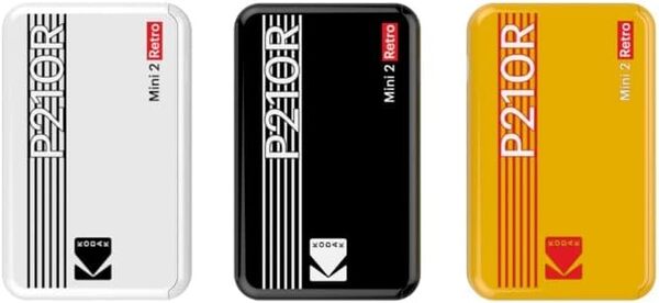 KODAK Pack Mini Imprimante P210 Retro 2 + Cartouche et Papier pour 30 Photos - Imprimante Connectée Bluetooth - Photos Format CB 5,3 x 8,6 cm - Batterie Lithium - Sublimation Thermique 4Pass