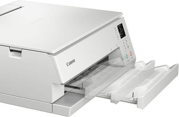 Canon PIXMA TS6351a Imprimante A4 Recto Verso à 5 Cartouches séparées WiFi avec écran, Multifonction (imprimante Photo Maison Scan Copie) pour PC et Smartphone, Blanc