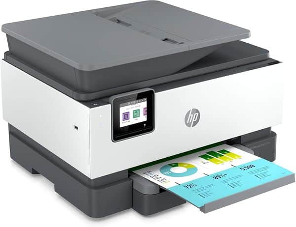 HP OfficeJet Pro 9010e Imprimante tout-en-un Jet d'encre couleur - 6 mois d’Instant ink inclus avec HP+ (A4 Copie Scan recto verso Chargeur de documents Recto verso Bac grande capacité 250 feuilles)