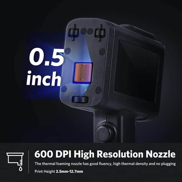 v4ink BT-HH6105B2 Étiqueteuse Portable pour imprimante Portable à Code Barre QR-Code-Barres Date de Production Logo de lot Numéro de série Impression sur Sac en Verre Boîte en Tissu Plastique