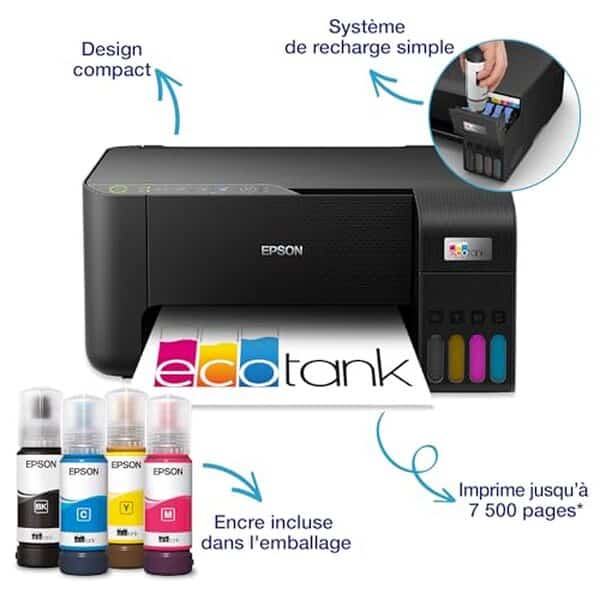 Découvrez le test complet de l'imprimante Epson EcoTank ET 2865 : performances, fonctionnalités, et économisez avec ses réservoirs d'encre rechargeables.