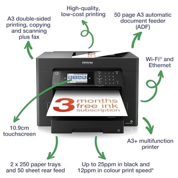 Découvrez les performances inégalées de l'imprimante Workforce WF-7840DTWF. Idéale pour professionnels, elle allie efficacité et qualité pour vos besoins d'impression.