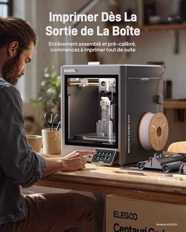 Découvrez notre test détaillé de l'imprimante 3D Elegoo Centauri Carbon. Analysez ses performances en vitesse et précision pour vos projets de fabrication additive. 