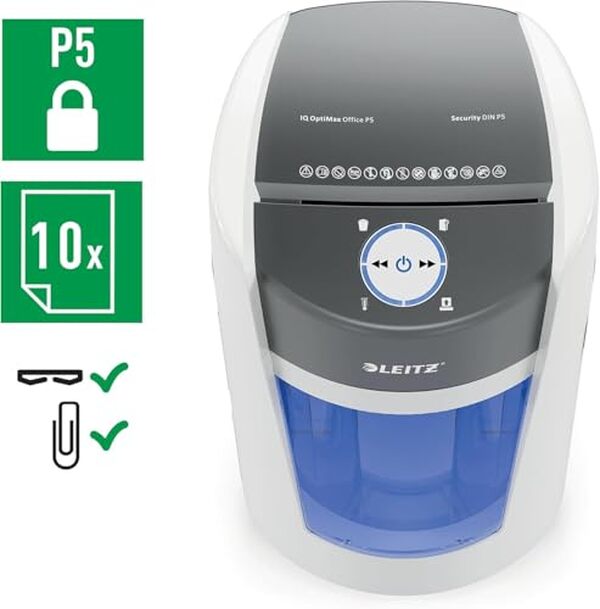 Découvrez notre test complet du destructeur Leitz IQ Optimax Office 550 P5 micro-coupe 35L : capacité, sécurité et efficacité pour votre bureau. 