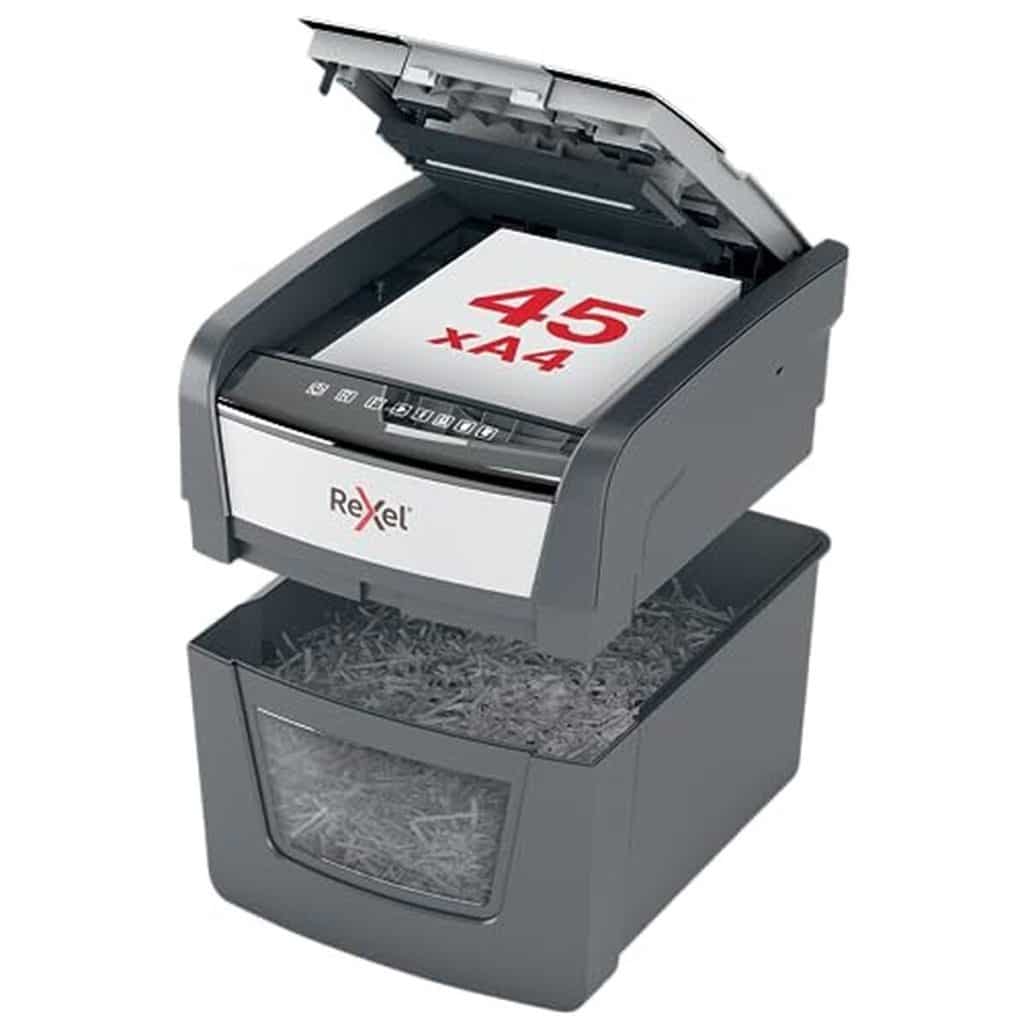 Test Rexel Auto+ 45X : destructeur de documents automatique