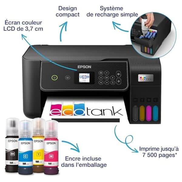 Découvrez notre test détaillé de l'imprimante Epson Ecotank ET-2875 Wi-Fi : performances, qualité d'impression et connectivité pour faire le bon choix.